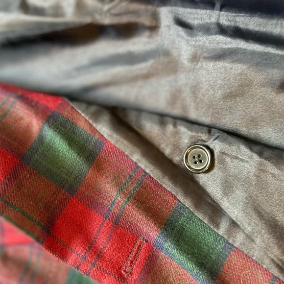 Vintage Edinburgh Plaid Double-Breasted Blazer Great Britain Sz 16 - Picture 4 of 6